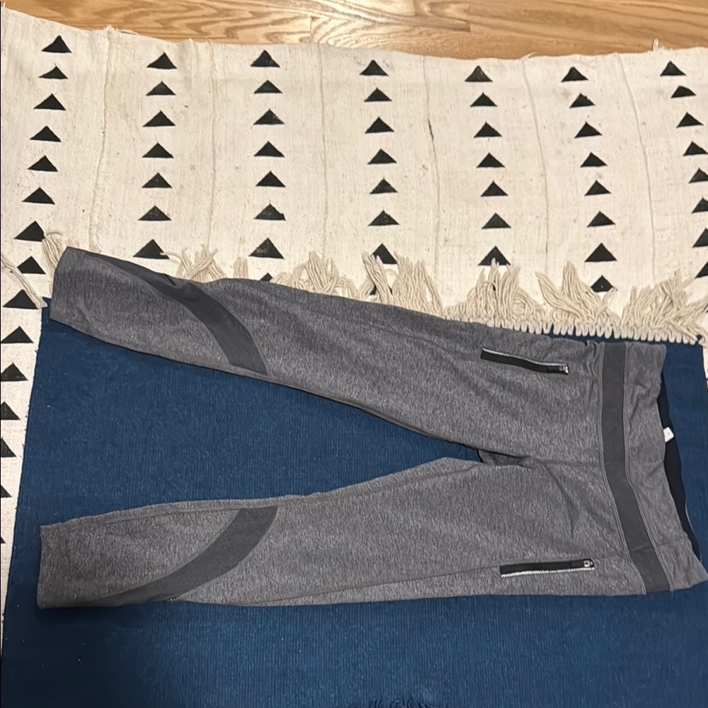 Lululemon Athletica Heathered Gray Pants with Zipper Accents